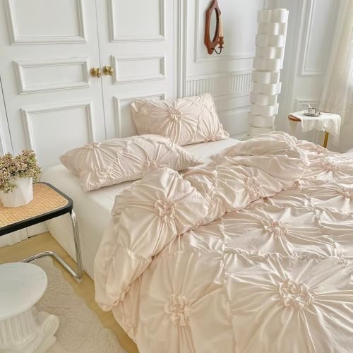 Boho Duvet Cover Set Full Size 3 Pieces Boho Farmhouse Beige Comforter