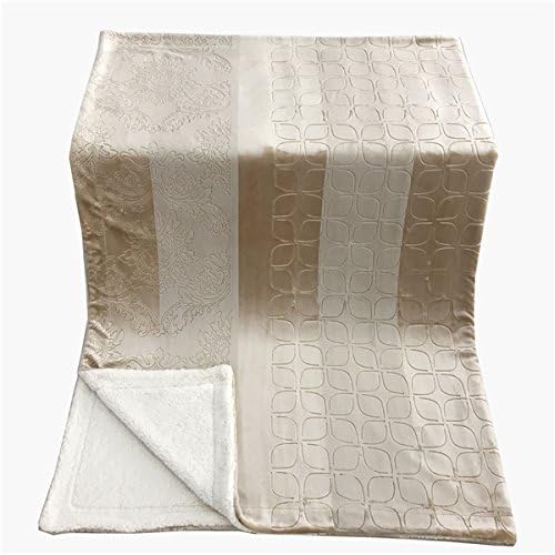 Tache Elegant Embossed Sherpa Bed Throw Blanket (Beige, 63 x 87 Inch)