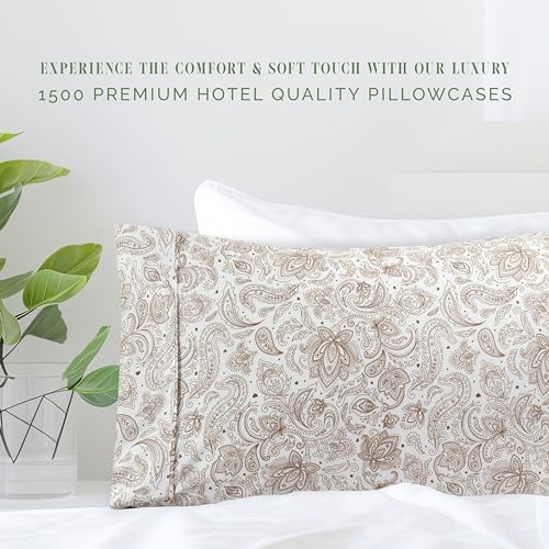 Elegant Comfort Ultra Soft Set of 2 Floral Print Pillowcases - 1500