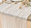 YATOJUZI Ivory Cheesecloth Table Runner Seasonal Neutral Ivory Gauze