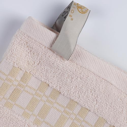 SUPERIOR 6-Piece Cotton Towel Set, Geometric Design, Dobby Border