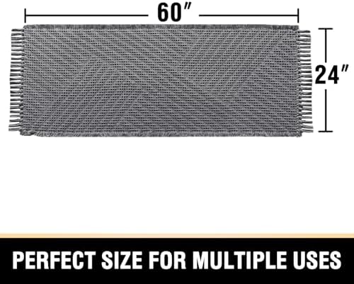 H.VERSAILTEX Waffle Bath Runner Rug Long Bath Mat Super Absorbent Boho