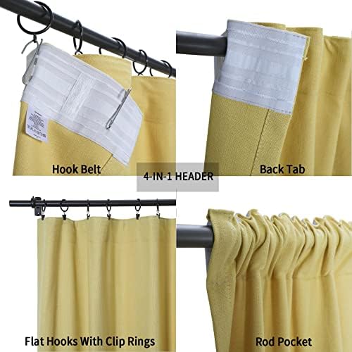 ChadMade 100% Cotton Duck 84 Inches Long Drapery Light Filtering, 1
