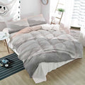 Duvet Cover Set Full, Boho Beach Waves Gray Gradient 3 Piece Bedding