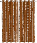 Vintage Brown Window Curtains 96 Inch Length 2 Panels Set, Rustic