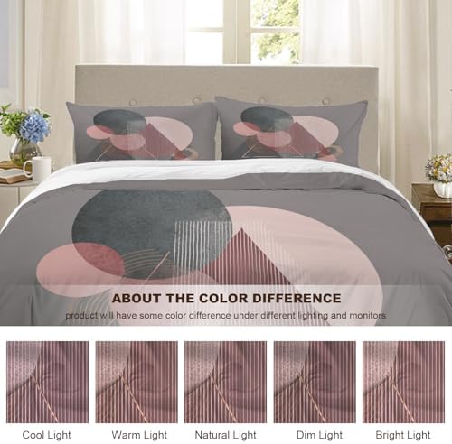 Minimalist Abstract 100% Cotton Duvet Cover Set King Size, Geometric