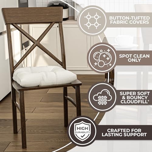 Klear Vu Gripper Overstuffed Universal Non-Slip Dining Chair Cushions