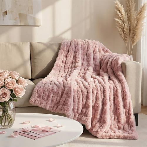 Luxury Concepts Soft Faux Rabbit Fur Throw Blanket - 50" x 60"