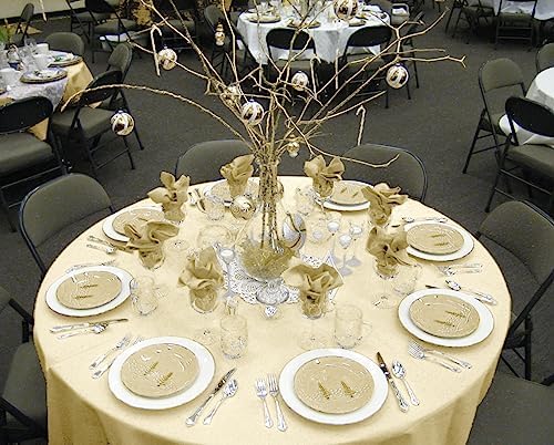 YMHPRIDE 6 Pack Beige Tablecloths - 120 Inch Polyester Round Table