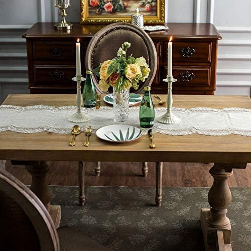 ARTABLE Macrame Lace Table Runner Vintage Floral Embroidery