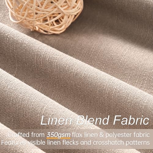 Topfinel 120 Inch Linen Blackout Curtains 2 Panels for Bedroom Living