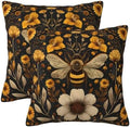 KiuLoam Vintage Pillow Covers 20x20 Set of 2 Bee Gold Yellow Cream