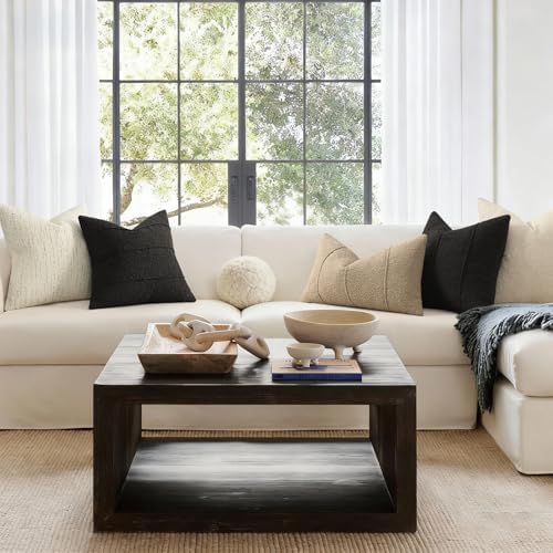 YCOLL Textured Boucle Throw Pillow Covers 18x18 Pack of 2 - Soft