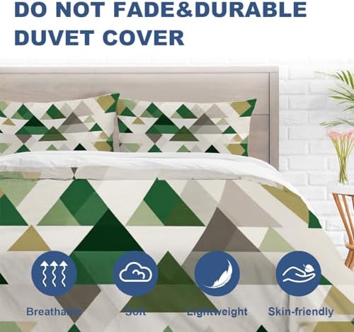 Batmerry Geometric Abstract King Size 100% Cotton Duvet Cover Sets