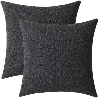 Jeneoo Graphite Grey Decorative Square Thick Accent Throw Pillow
