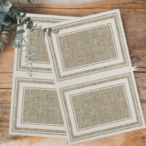 Beige Rustic Kitchen Towels Set of 3, Water Absorbent Dish Towel