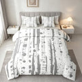 Erosebridal Grey and White 7 Piece Comforter Set Queen, Abstract Art