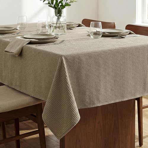 H.VERSAILTEX Rectangle Tablecloth Waffle Textured Waterproof Table
