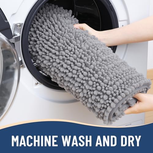 Arotive Luxury Chenille and Microfiber Bathroom Rugs Set, Bath Rug