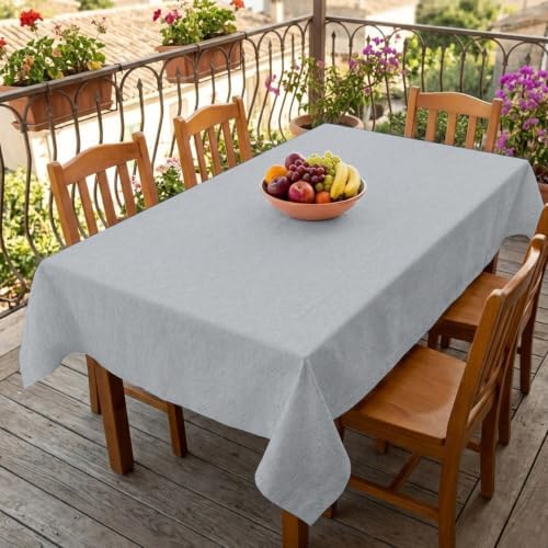Gray Solid Color Tablecloths for Rectangle 60 x 120 Inch Table Cover