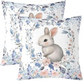 jejeloiu Cute Rabbit Square Cushion Covers Set of 2 Kawaii Bunny