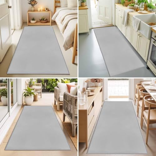 Hallway Runner Rug 2'x6', Grey Washable Bathroom Area Rugs for Kitchen