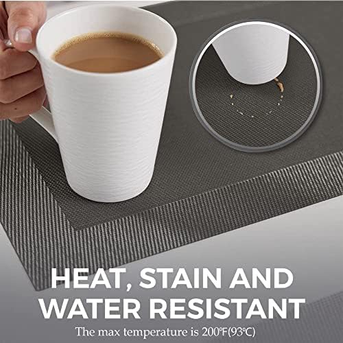 More Décor Dining Table Placemats, Washable Heat-Resistant PVC Vinyl