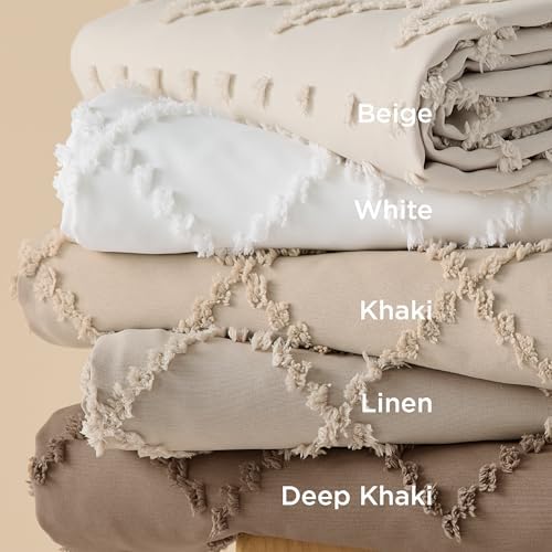 Bedsure White Boho Cal King Duvet Cover, Soft Vintage Embroidery