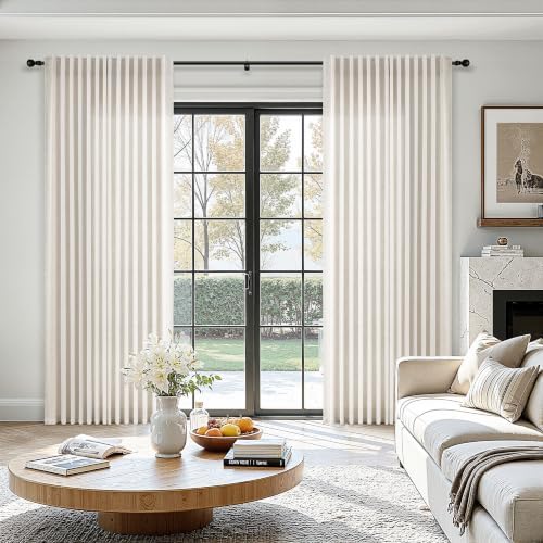 Aersas Extra Long Thick Linen Curtains 120 Inches for Living Room