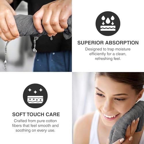 6 Piece Towel Sets for Bathroom - Includes 2 Bath Towels, 2 Hand