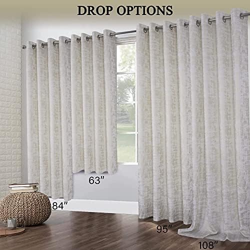 always4u White Soft Velvet Curtains 120 Inch Length Long Luxury
