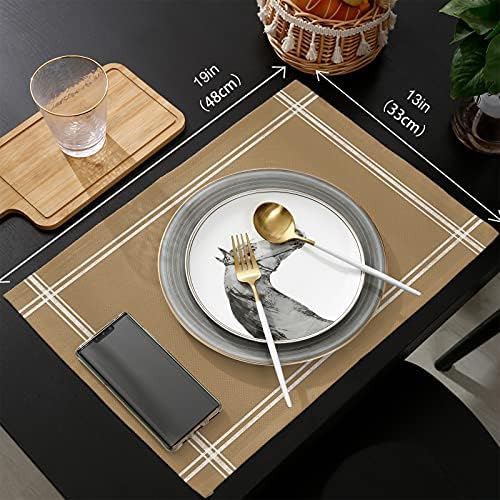 Teamery Table Runner for Kitchen Decor, Khaki Solid Color Table