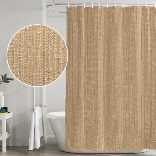 Sand Beige Shower Curtain, Waterproof Shower Curtains for Bathroom
