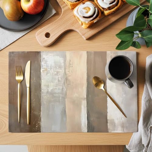Placemats Set of 8, Rustic Wood Barn Woven Placemat, Linen Place Mats
