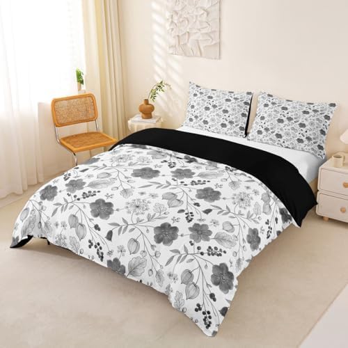Erosebridal Boho Flower King Duvet Cover Minimalist Plant Comforter