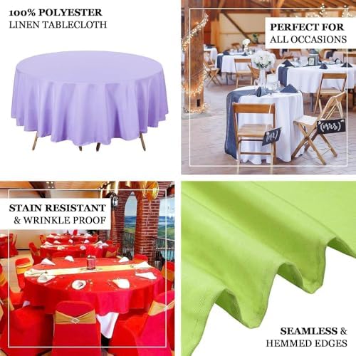 Efavormart 90" Round Ivory Wholesale Linens Polyester Round Tablecloth