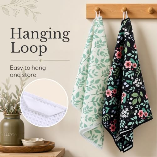 Homaxy Bundle: 100% Cotton Waffle Weave 12x12 Inches 6-Pack Dark Grey