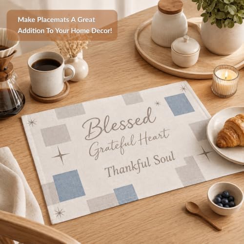 Placemats Set of 12 Linen Table Mats Washable Cloth Place Mats