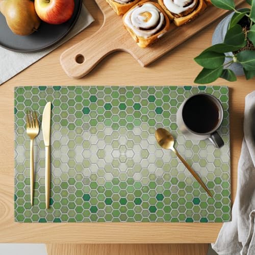 Round Placemats Set of 8 Neutral Honeycomb Place Mats Industrial