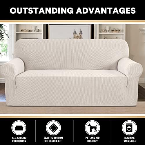 PrinceDeco Stretch Sofa Cover Slipcover Couch Covers for 3 Cushion