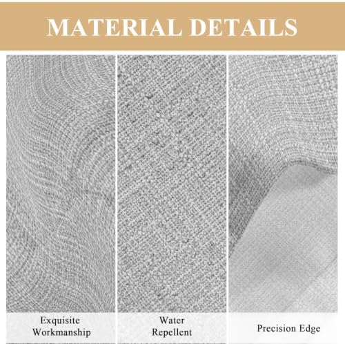 Rectangle Tablecloth,Modern Gray Linen Texture Waterproof Oil-Proof