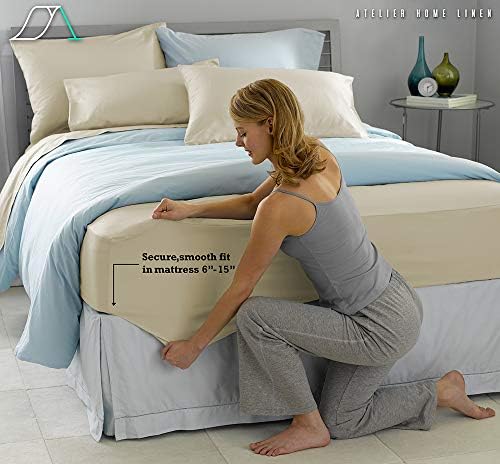 Atelier Home Linen 4-Piece Bedding Sets - 100% Cotton Bed Sheets and