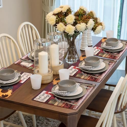 8 Sets Rooster Cork Placemats with Coasters, 12 x 16 Inch
