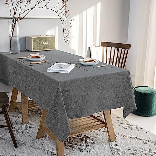 Waterproof Linen Tablecloths Rectangle Table Cloth(54"x120") Gray