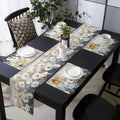 Rural White Flowers Painting Table Runner and Placemats Set of 4