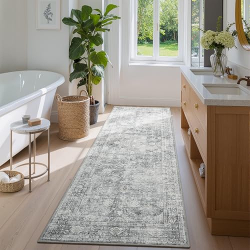 2x6 Washable Runner Rug, Non-Slip Hallway Runner Rugs, Low Pile