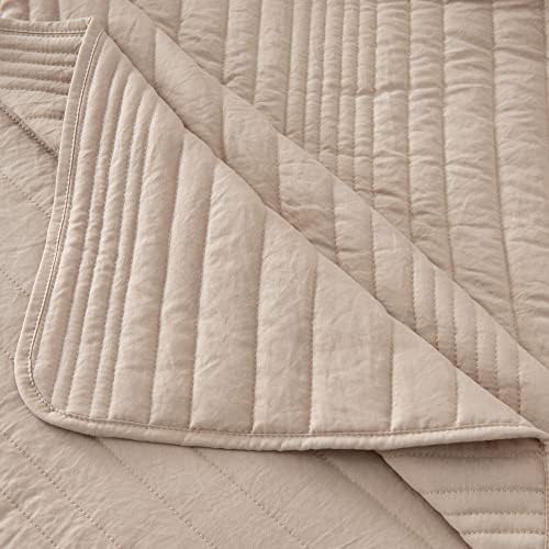 Market & Place Quilt Set Twin Size Taupe | Lightweight Ultra Soft