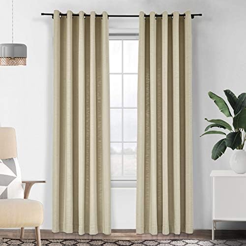 Drapifytex Grommet Drapery Faux Linen Room Curtain, Bedroom Curtain