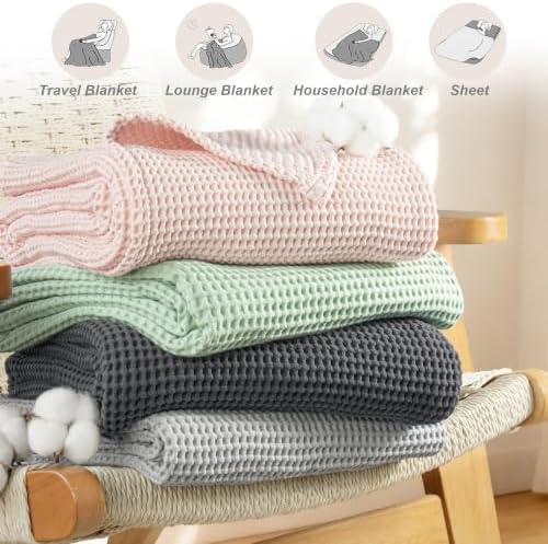 Exclusivo Mezcla 100% Cotton Waffle Blanket King Size for Bed
