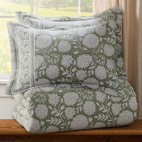 Levtex Home Adare Sage Reversible King Duvet Cover Set (106x94in) with